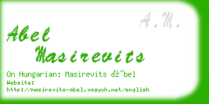 abel masirevits business card
